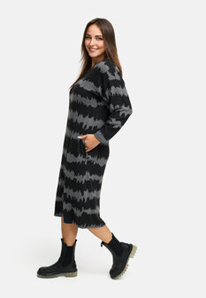 Mirella jurk zwart/grijs