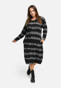 Mirella jurk zwart/grijs