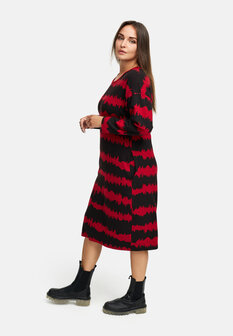 Mirella jurk zwart/rood
