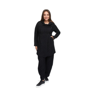 Blouse/vest &#039;Noira&#039; zwart met structuurpatroon 