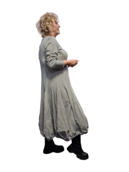 Luuka ballonjurk grijs stonewashed