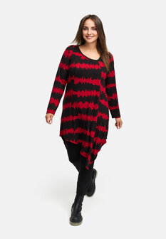 Kort jurkje Mirella zwart/rood