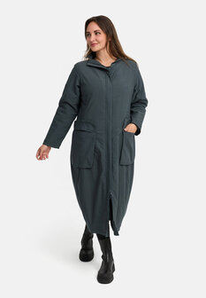 Kekoo Lange mantel antracietgroen gevoerd