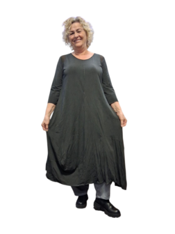 Luuka jurk met bollingen antraciet