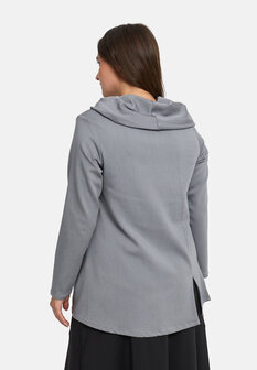 'Juline' Shirt &ndash; Denim met stretch in vloeiende A-lijn grijs