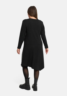 &#039;Seriva&#039; Jurk &ndash; A-lijn, zacht &amp; figuurvriendelijk grijs/zwart