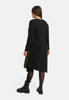 &#039;Seriva&#039; Jurk &ndash; A-lijn, zacht &amp; figuurvriendelijk groen/zwart