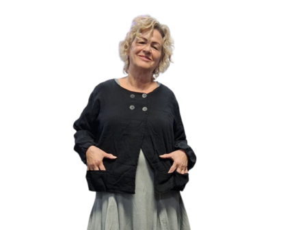 Kort jasje-vest  zwart