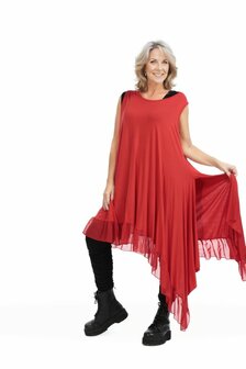 Juliette tuniek, effen rood