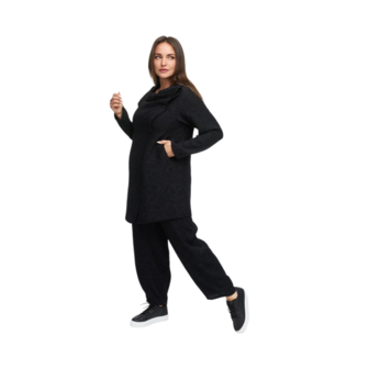 Blouse/vest &#039;Noira&#039; zwart met structuurpatroon 