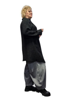 Blouse/vest &#039;Noira&#039; zwart met structuurpatroon 