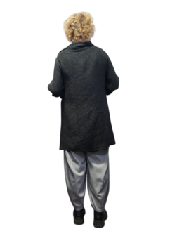 Blouse/vest &#039;Noira&#039; zwart met structuurpatroon 