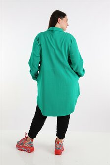 Blouse-jas Rinna groen, in afgeronde vorm 