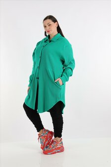 Blouse-jas Rinna groen, in afgeronde vorm 
