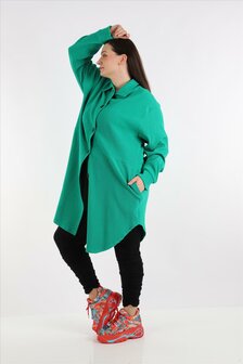 Blouse-jas Rinna groen, in afgeronde vorm 