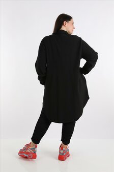 Blouse-jas Rinna zwart, in afgeronde vorm 