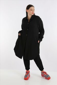Blouse-jas Rinna zwart, in afgeronde vorm 
