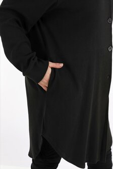 Blouse-jas Rinna zwart, in afgeronde vorm 