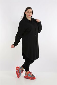 Blouse-jas Rinna zwart, in afgeronde vorm 