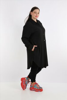 Blouse-jas Rinna zwart, in afgeronde vorm 