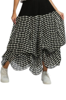 Rok Violla in ballonvorm zwart/wit