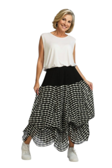 Rok Violla in ballonvorm zwart/wit