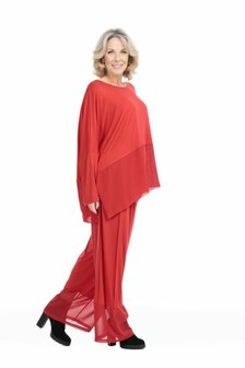 Juliette-broek,-met Chiffon inzet rood