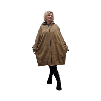 Oversized-capuchon-vest-jack,-ongevoerd-beige-Stitch