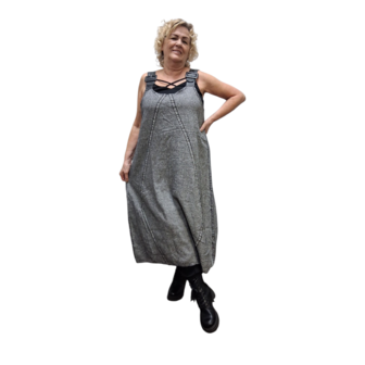 Overgooier grijs stonewashed mouwloos