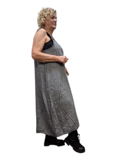 Overgooier grijs stonewashed mouwloos