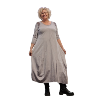 Luuka jurk met bollingen grijs