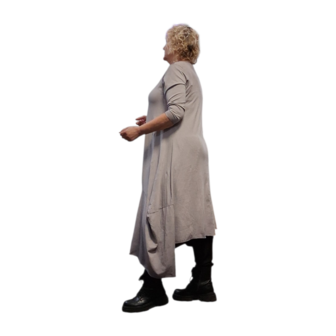 Luuka jurk met bollingen grijs