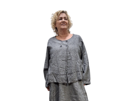 Kort jasje-vest  grijs stonewashed