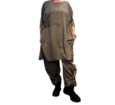 Luuka-lange-tuniek-/-jurk-met-print zand