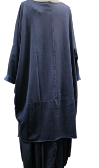 Luuka-lange-tuniek-/-jurk-met-print navy