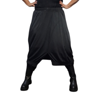 Ballonrok grijs met asymmetrische zoom stonewashed