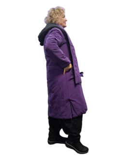 Mantel aan 2 kanten te dragen zwart of paars 3delig