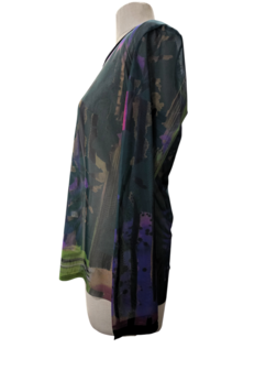 Shirt Luuka groen print mesh stof