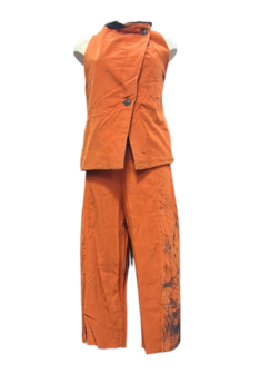 Leuk set Broek en gilet Luuka oranje met print