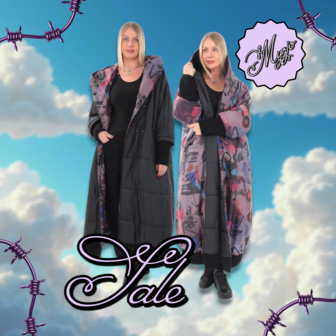 Mantel aan 2 kanten te dragen zwart of print