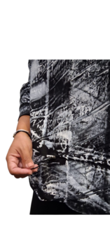 Stoere sweater zwart/wit