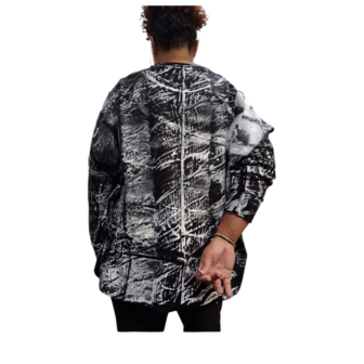 Stoere sweater zwart/wit