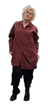 Blouse Luuka  burgundy rood met letterprint