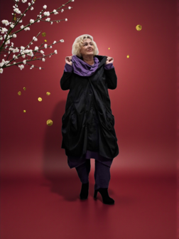 Aparte jas-mantel-zwart