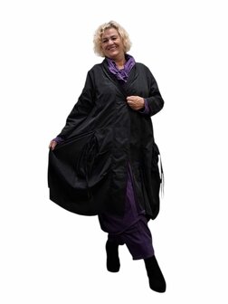 Aparte jas-mantel-zwart