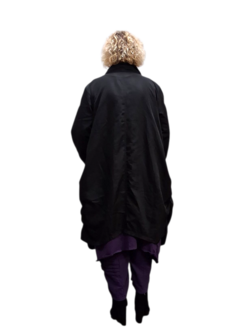 Aparte jas-mantel-zwart
