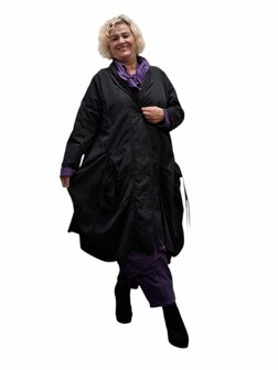 Aparte jas-mantel-zwart