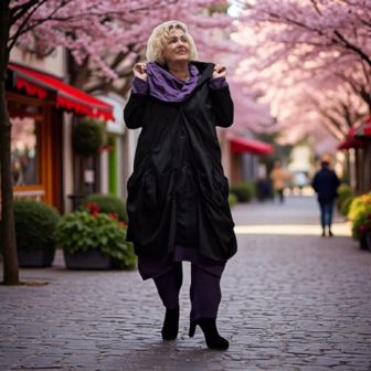 Aparte jas-mantel-zwart