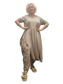 Aparte-ballonjurk/tuniek-greige