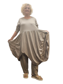 Aparte-ballonjurk/tuniek-greige